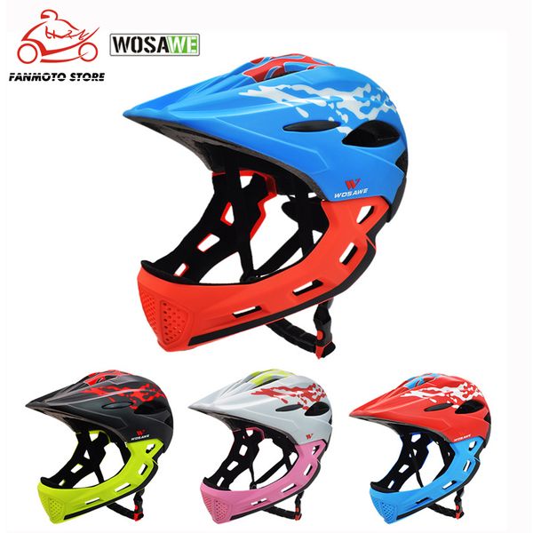 

wosawe 3-12 year old full covered kid helmet balance bike children full face helmet cycling motorcycle downhill safety