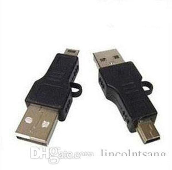 

wholesale 100pcs/lot black usb a to b 5pin usb cable adapter for mp3 mp4 phone dhl fedex ing