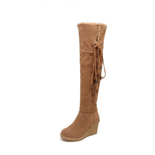 

high wind female boots in the winter of 2020 foreign trade wedges 44 knee-high boots with 40-181124, Black