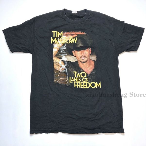 

tim mcgraw two lanes of om 2013 country concert tour t shirt large l 100% cotton men t shirt women tee