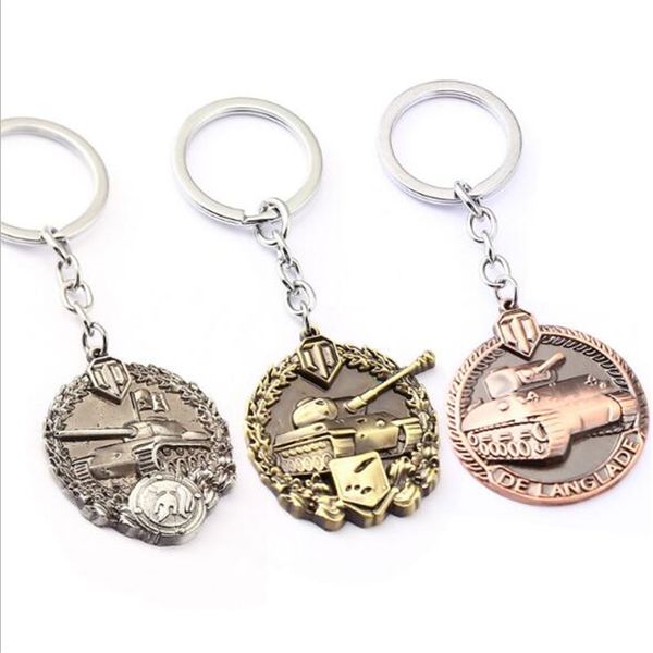 

game jewelry world of tanks wot metal tank key ring keychain pendant car bag chaveiro men jewelry llaveros wholesale, Silver