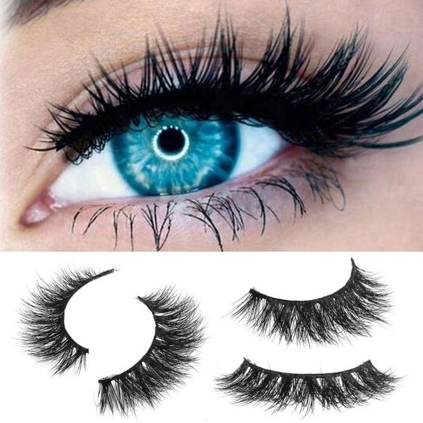 

1 pair 3d mink natural thick curling false fake eyelashes eye lashes makeup extension natural faux lashes fluffy strip eyelashe
