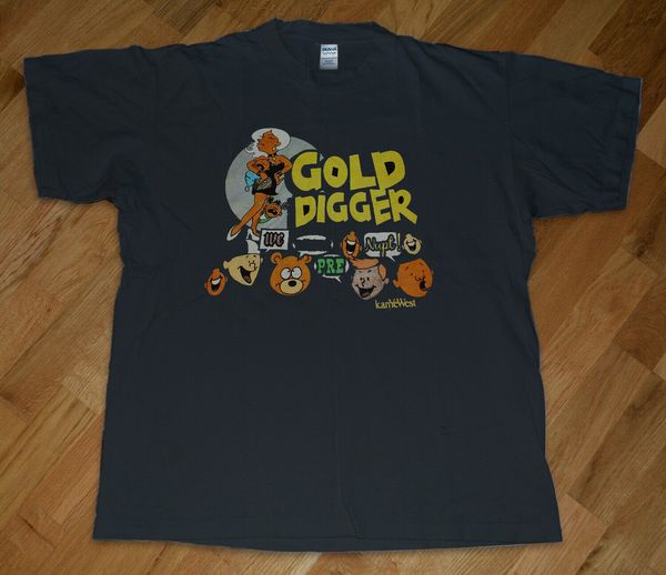 

vintage kanye west gold digger late registration t-shirt sz s-xxl short sleeves cotton t-shirt fashion