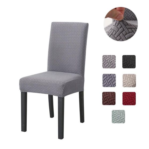 

1pcs elastic waterproof and oilproof fleece home chair covers solid red/black/coffee/champagne l wedding party chair cover