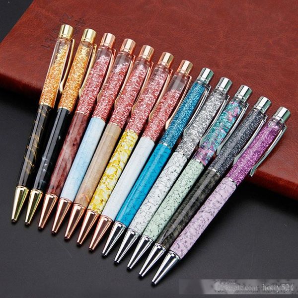 

new creative quicksand metal ballpoint pen student stationery gift advertising signature pens school supplies ing, Blue;orange