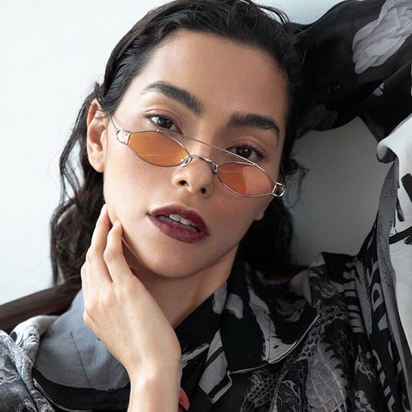 

women vintage small sunglasses men steampunk brand designer oval black red yellow lady shades retro hip hop eyewear oculos uv400, White;black