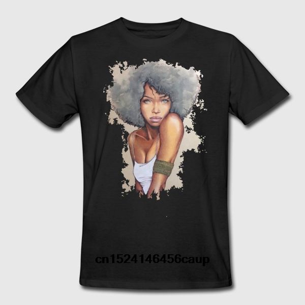 

100% хлопок o-образный вырез на заказ printed мужчину майк sexy афро девушка женщины t-shirt
