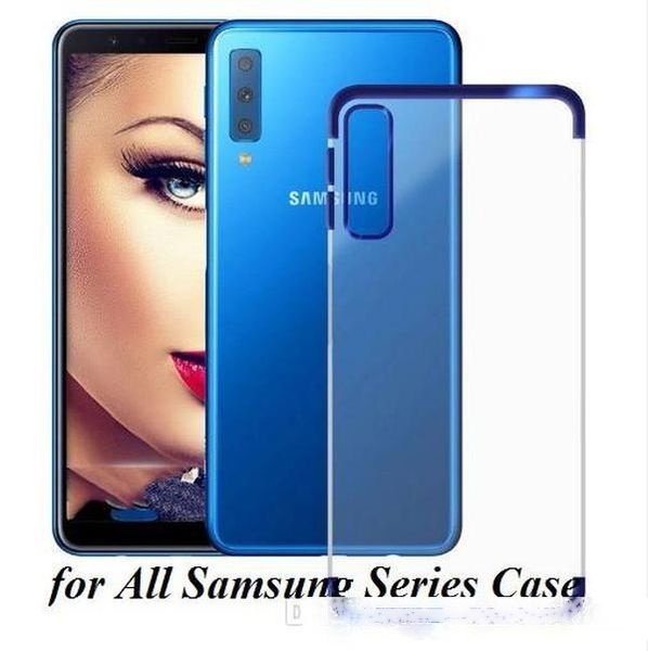 

slim plating transparent phone case for samsung a9 2018 j4 j6 j8 prime soft silicon clear back cover for galaxy a6 a8 plus s9 s8 s10 s10e