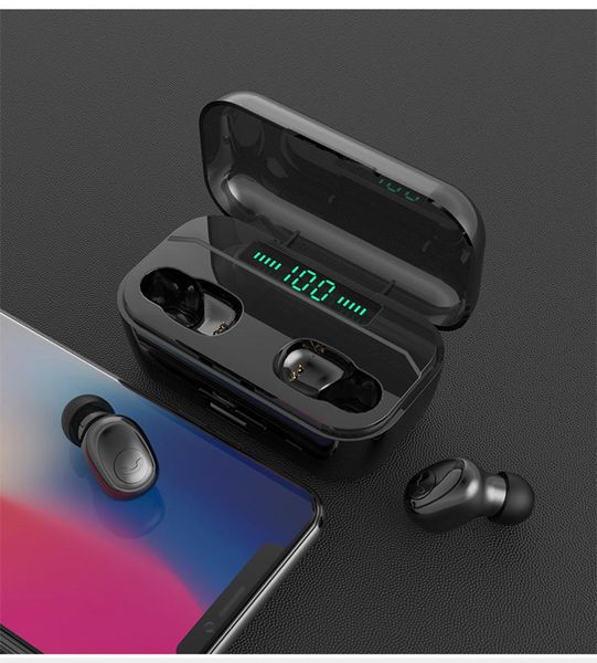 

g6s tws 5.0 bluetooth 3500mah wireless headphones dual wireless bluetooth earbuds stereo bass can charge phone with wireless charging case