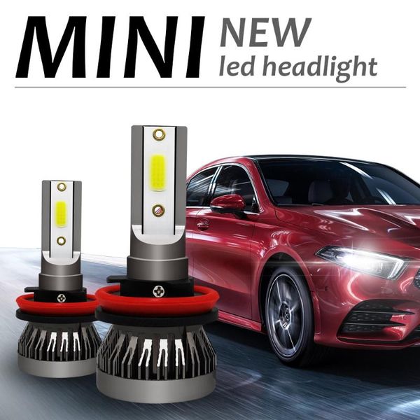 

2pcs mini размер h4 h7 led h1 h11 h8 h9 4 3 9005 9006 led фара лампы автомобильные лампы свет противотуманные фары 36w 6000k 6000lm 12v 24v