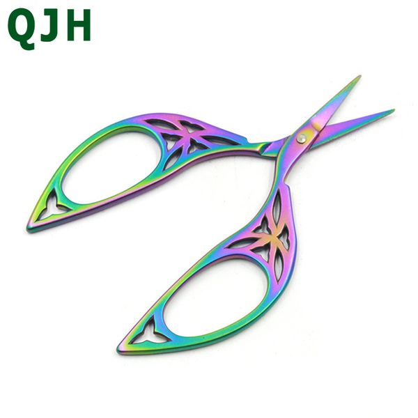 

1psc vintage embroidery scissors flower pattern needlework embroidery stainless steel tailor's scissor thread trimmer, Black