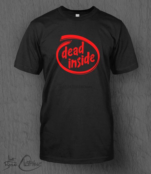 

мертвый внутри t-shirt intel logo men смешной walking dead зомби день отца