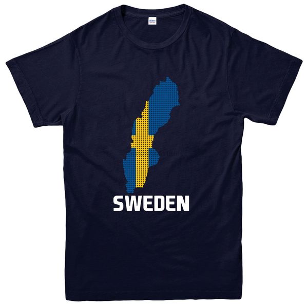

2019 summer style fashion sweden map flag t shirt sweden footballer team tee shirt