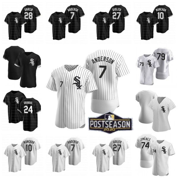 

chicago white tim anderson 2020 postseason jose abreu eloy jimenez yoan moncada yasmani grandal giolito matt davidson sanchez frazier jersey, Blue;black
