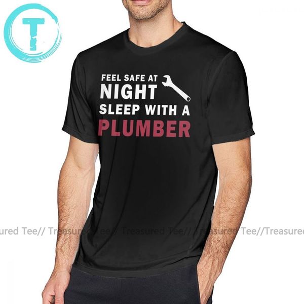 

plumber t shirt feel safe at night sleep with plumber t-shirt awesome streetwear tee shirt 100 cotton oversized tshirt