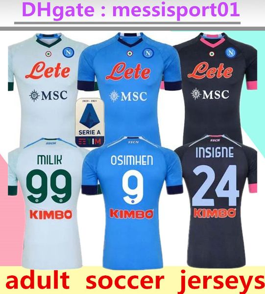 

2020/21 наполю футбол джерси неаполь футбольная футболка 2020 2021 кулибалия камисета де футбол inzigne milik maillots h.lozano mertens мужс, Black;yellow