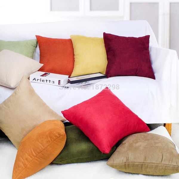 

cushion/decorative pillow shopping custom 40/45/50/55/60/65cm 16 colors 100% polyester suede plain dyed cushion cover ht-psudc-thick