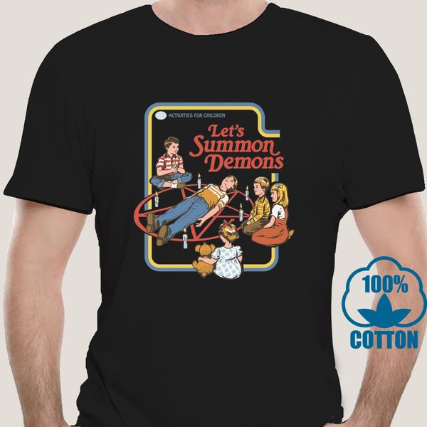 

0155a funny lets summon demons mens t-shirt short sleeve cotton causal cool tee back to the future anime tshirt naruto t shirt