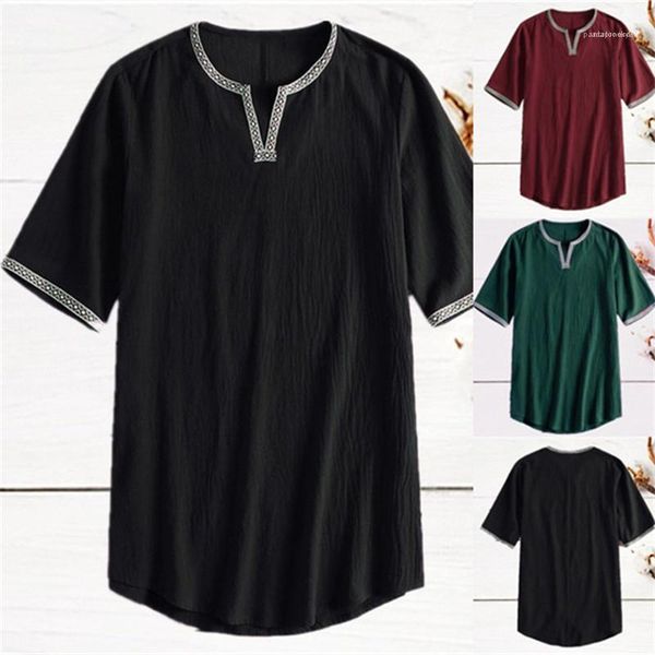 

mens clothing summer mens designer tshirts solid color short sleeve irregular neck mens tees plus size fashion, White;black