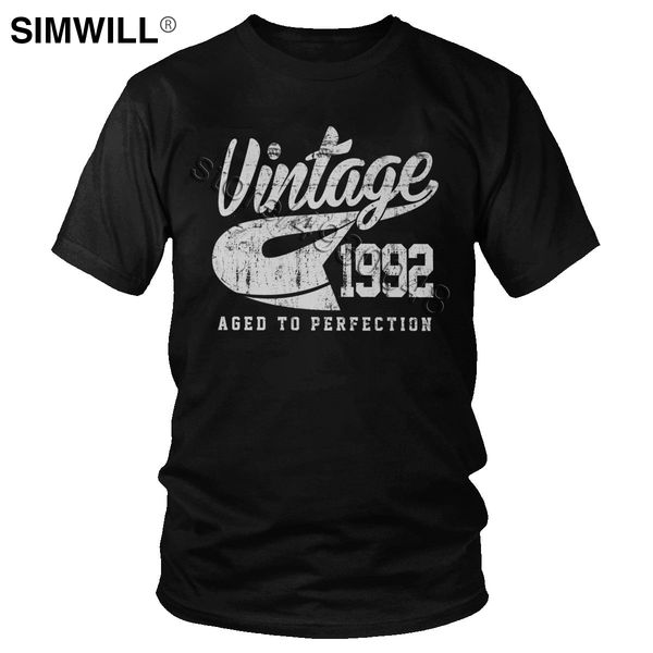 

men vintage 1992 t-shirt fashion birthday gift t shirt short sleeves cotton graphic tshirt round collar slim fit merchandise