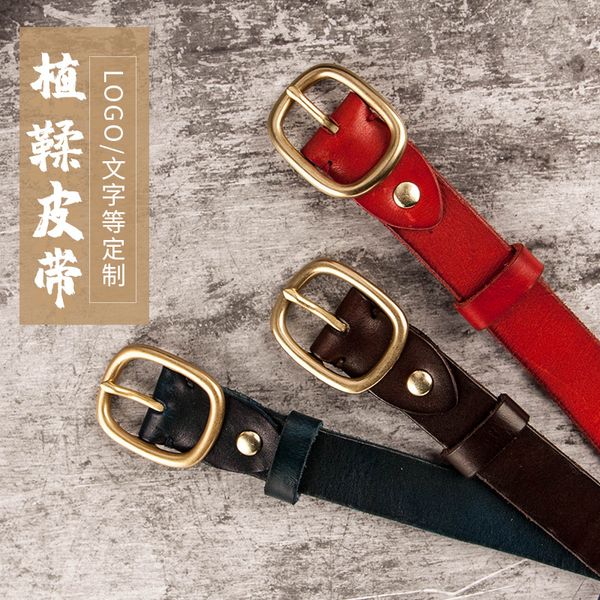 

vegetable tanned leather literary ladies full cowhide retro niche copper buckle jeans personality belt belt designer belts women, Black;brown