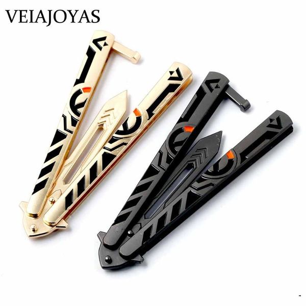 

game tracer reaper 21cm butterfly knife metal model charm keychain pendant key chain keyrings for men jewelry, Silver