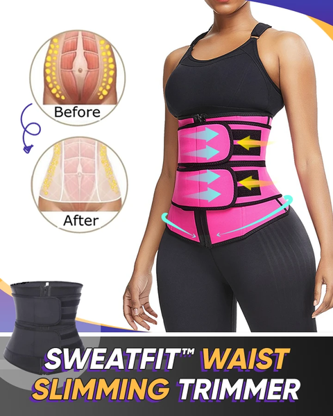 

sweatfit adjustable waist slimming trimmer waist slimming belt body shaper slimming waist trainer, Black;gray
