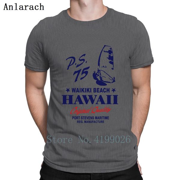 

waikiki beach гавайи виндсерфинг t shirt letters печать супер мужские футболки плюс размер anti-wrinkle top tee summer style