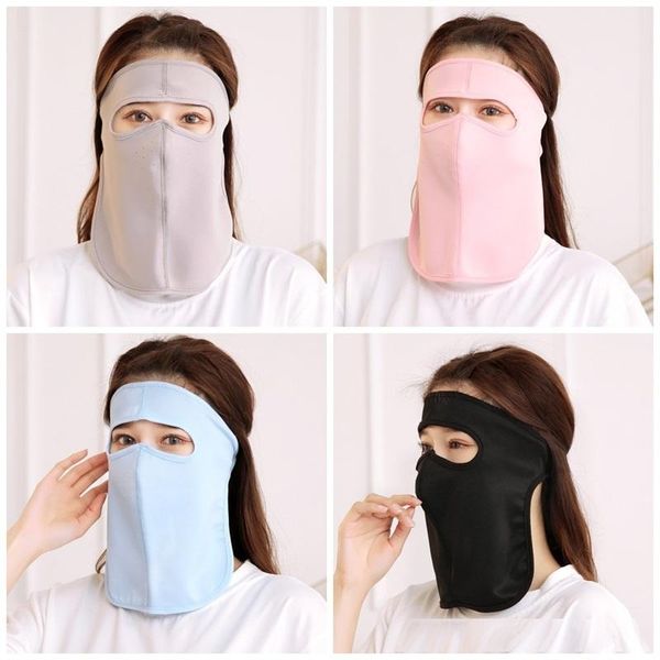 

full face mask ice silk head mounted pure color anti spittling splash neck protect respirator dust mouth masks mascherine washable 3 08ry e1