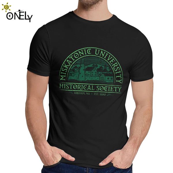 

natural cotton arkham horror t shirt miskatonic historical society tee shirt man streetwear o-neck camiseta