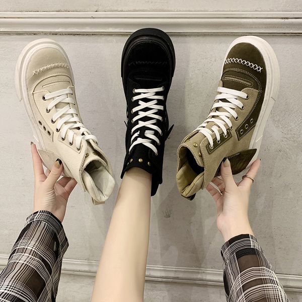 

shoes women's boots autumn booties ladies lace up flat heel low heels booties round toe luxury designer winter footwear, Black