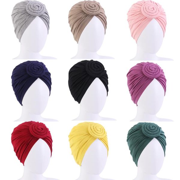 

2020 нового мусульманского тюрбан caps крест bonnet женщина h femme musulman деревообрабатывающего solid color headwrap химиотерапия рак шап, Blue;gray