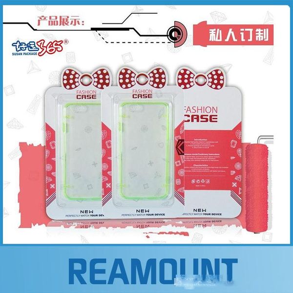 

100pcs wholesale recyclable pvc package box for tpu & leather cover for iphone 5s 6s 6 plus blackberry universal lovely cardboard packaging