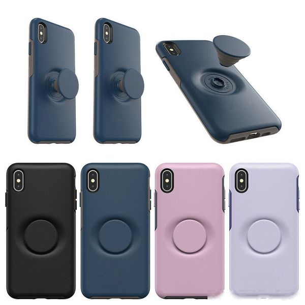 

pop symmetry mobile phone protective pop cover case for apple iphone x xs max xr for iphone 11 pro max scalable grip stand cellphone cases
