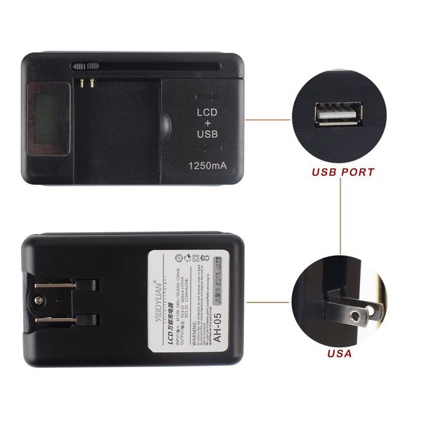 

travel charger for pda mobile phone li-ion camera battery with usb port