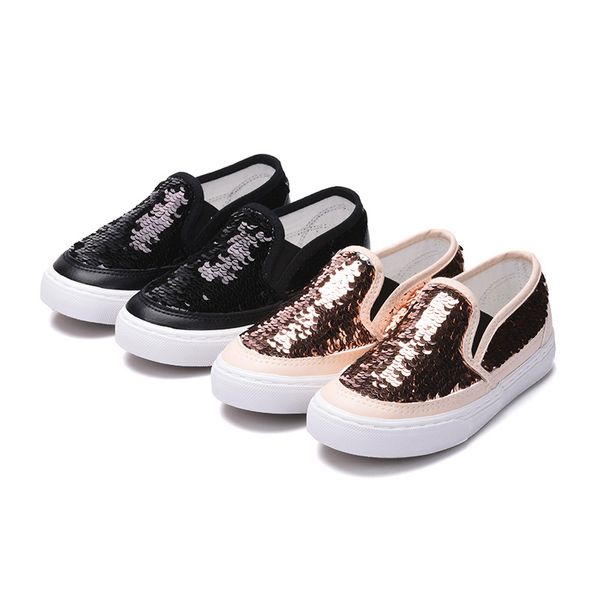 

athletic & outdoor 2021 spring children canvas shoes girls sequins sneakers breathable autumn fashion kids for boys casual student, Black