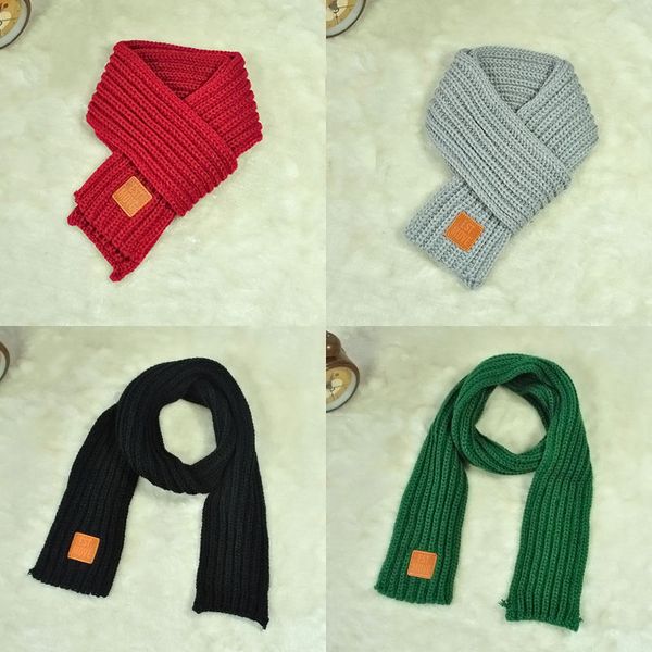 

fashion children knitted scarf solid color thicken winter keep warm kids boys girls neck scarves dec889, Blue;gray