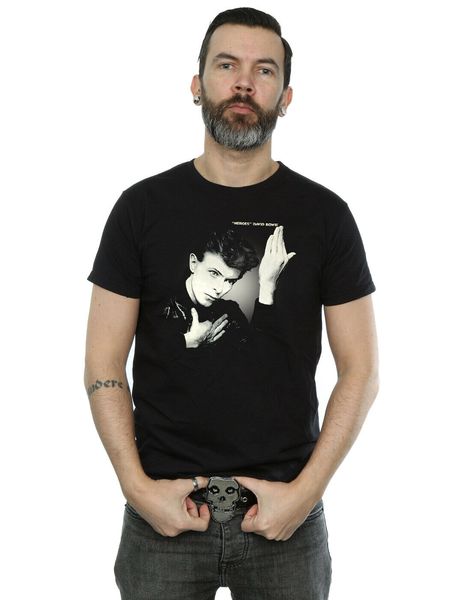 

david bowie men's heroes album cover t-shirt men o-neck tee shirt