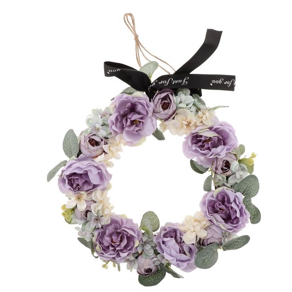 

simulation floral door wreath artificial rose rattan garland for home wall garden wedding party decor