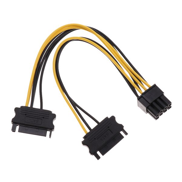 

20см pci-e dual sata 15pin для 8p кабели питания для графической видеокарты компьютера