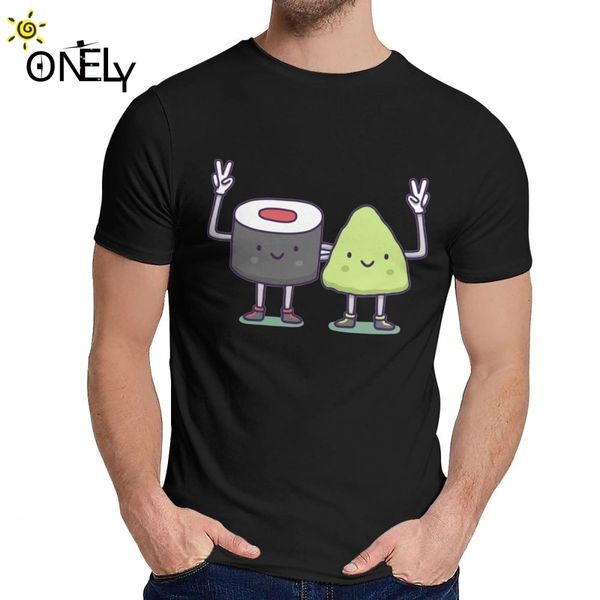 

quality cotton sushi & wasabi peace t-shirt men new arrival young style o-neck camiseta