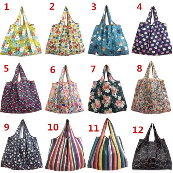 

New Lady Foldable Recycle Eco Reusable Shopping Tote Bag Cartoon Floral Fruit Vegetable Grocery