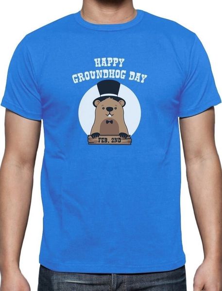 

счастливый день сурка - день сурка футболка идея подарка новизны прохладный tops мужчины с коротким рукавом футболка 2018 года нового прибыт