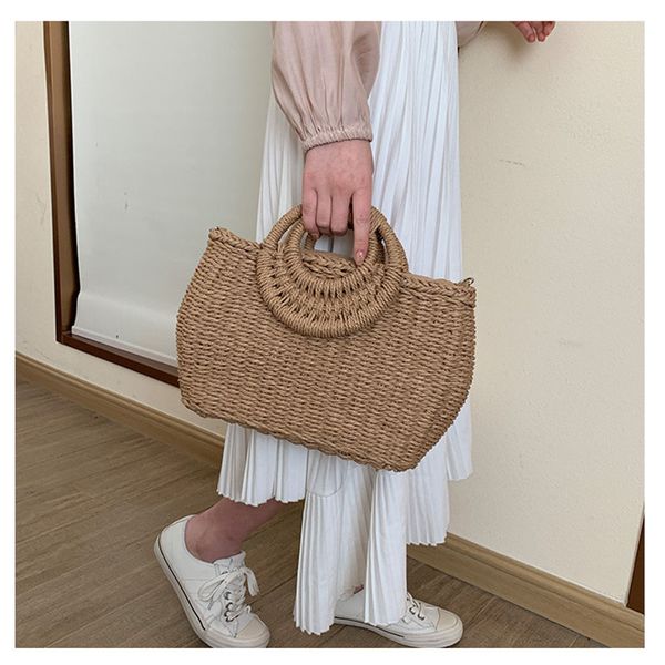 

straw bags for women 2020 summer casual woven crossbody shoulder travel handbag beach bag female rattan handbags bag women