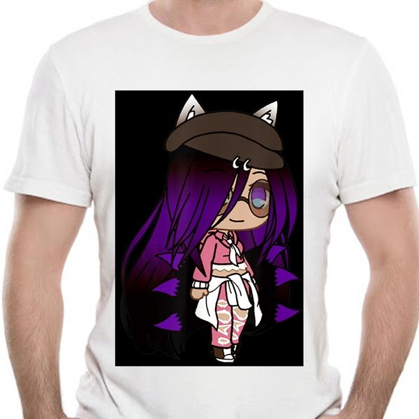 

cute chibi style kawaii anime girl with fox ears and tails t-shirt large size tee shirt
