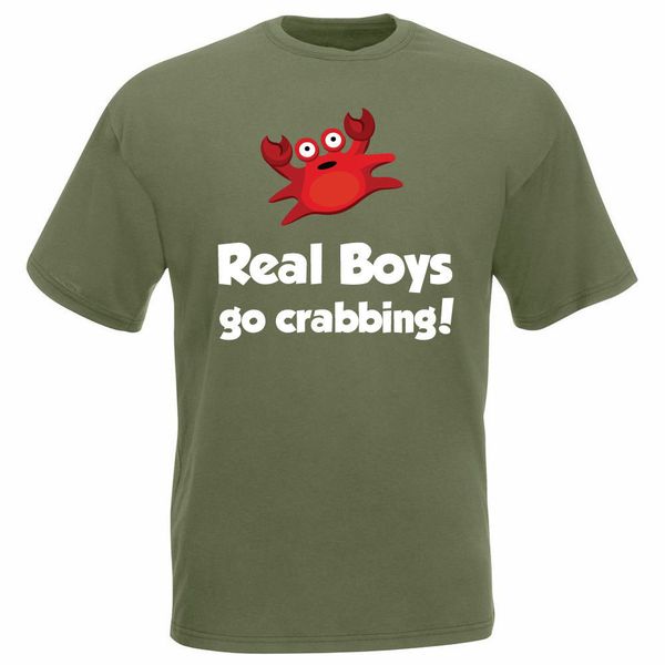 

funny crab fishing t shirt men women real boys go crabbing father's day joke funny o neck tee shirt