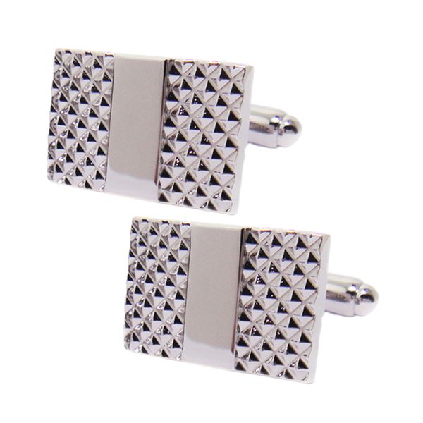 

men fashion stripe rectangle cufflinks shirt cuff link for wedding bussiness, Silver