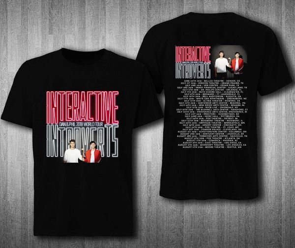 

dan and phil interactive tour dates on 2018 t-shirt all size limited new 2018 fashion fashion logo printing t shirts