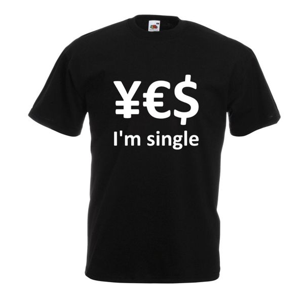 

t shirts for men yes, i'm single, funny tee for single men, party clothes new fashion brand men hip hop shirt homme t shirt