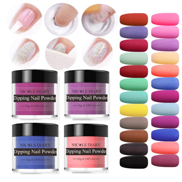 

nail glitter nicole diary 10g dipping powder set dry chrome for art gel decoration diy accessories, Silver;gold